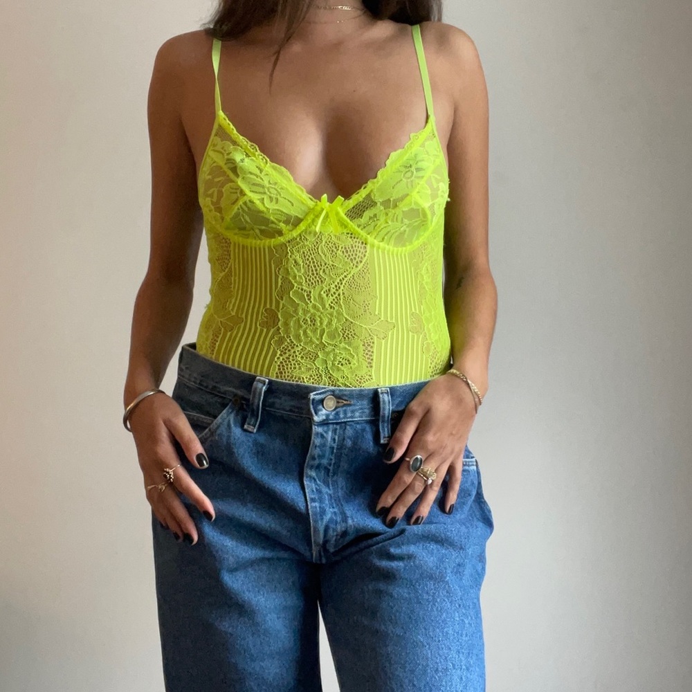 Neon Sheer Lace Bodysuit